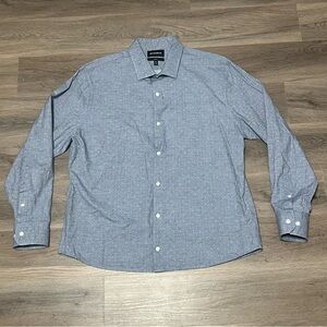 Bonobos XL Button Up Shirt Blue Dot Slim Fit Long Sleeve Collared 100% Cotton